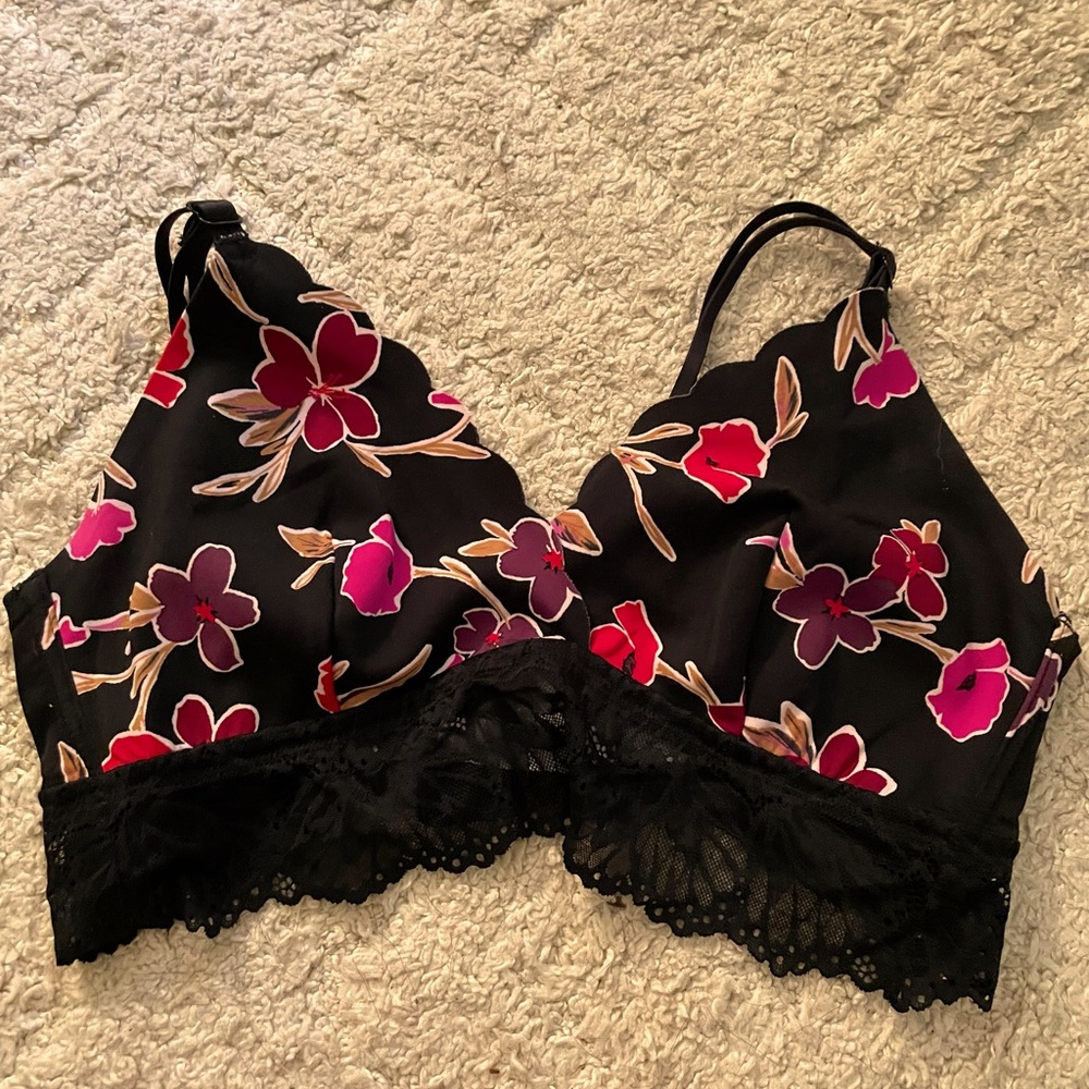 bralette from auden, medium, pink purple red black and tan